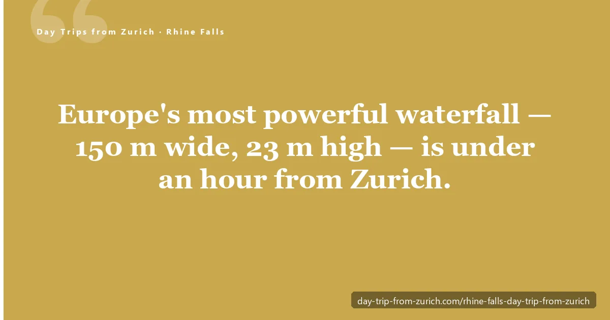 Rhine Falls day trip from Zurich — Europe's most powerful waterfall thundering over the rocks near Schaffhausen